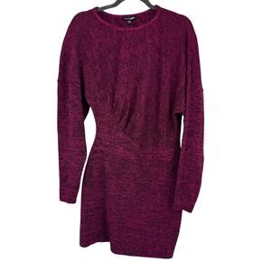 Fashion Nova Plum Purple Here For It Mini Sweater Dress Long Sleeve Medium NWT